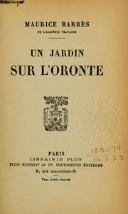 Cover of: Un jardin sur l'Oronte.