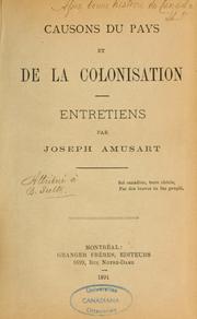 Cover of: Causons du pays et de la colonisation: entretiens