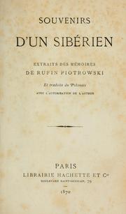 Cover of: Souvenirs d'un Sibérien: extraits des mémoires.  Traduits du polonais avec l'autorisation de l'auteur.