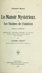 Cover of: Le manoir mystérieux by Frédéric Houde