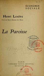 Cover of: La paroisse.