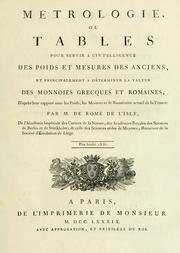 Métrologie by Jean Baptiste Louis de Romé de L'Isle
