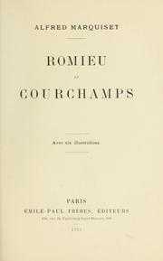 Cover of: Romieu et Courchamps