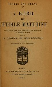 Cover of: À bord de l'Étoile Matutine by Pierre MacOrlan