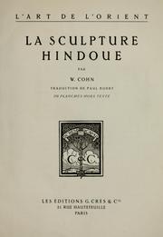 Cover of: La sculpture hindoue