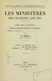 Cover of: Les ministères: leur organisation, leur role.