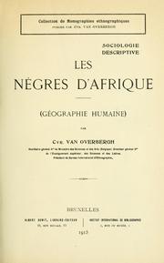 Cover of: Les nègres d'Afrique by Cyrille van Overbergh