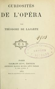 Cover of: Curiosité de l'Opéra