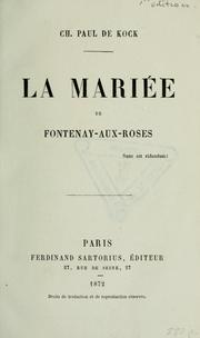 Cover of: La mariée de Fontenay-aux-roses.