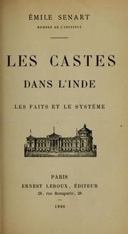 Cover of: Les castes dans l'Inde: les faits et le système.