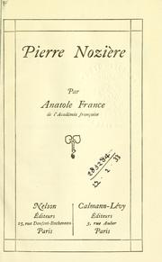Cover of: Pierre Nozière. by Anatole France