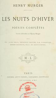 Cover of: Les nuits d'hiver: poésies complètes