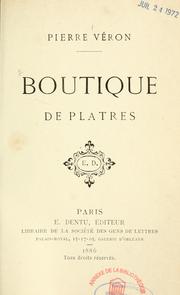 Cover of: Boutique de plâtres