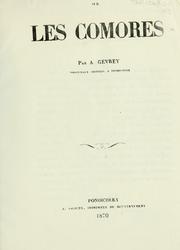 Cover of: Essai sur les Comores