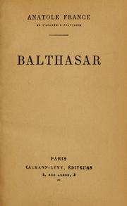Cover of: Balthasar by Anatole France