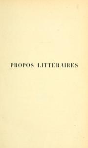 Cover of: Propos littéraires. by Broc, Hervé de vicomte
