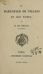 Cover of: La Maréchale de Villars et son temps.