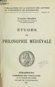 Cover of: Études de philosophie médiévale. by Étienne Gilson