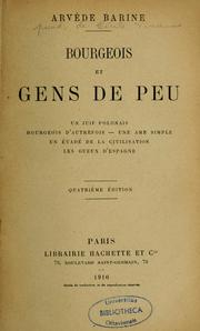 Cover of: Bourgeois et gens de peu by Arvède Barine