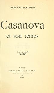 Cover of: Casanova et son temps by Édouard Maynial