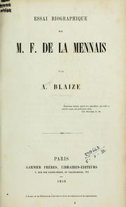 Cover of: Essai biographique sur M.F. de La Mennais