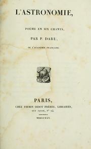 Cover of: L' astronomie: poème en six chants