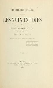 Cover of: Les voix intimes.