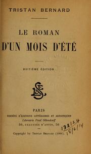 Cover of: Le roman d'un mois d'été.