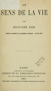Cover of: Le sens de la vie.