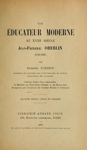 Cover of: Un éducateur moderne au XVIIIe siécle, Jean-Frédéric Oberlin (1740-1826)