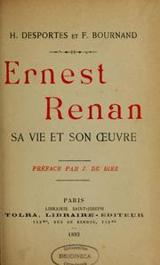 Cover of: Ernest Renan: sa vie et son oeuvre