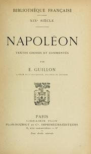 Cover of: Napoléon by Napoléon Bonaparte