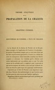 Cover of: Théorie analytique de la propagation de la chaleur: leçons professées pendant le premier semestre 1893-94