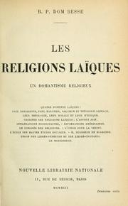 Cover of: Les religions laïques, un romantisme religieux. by R. P Besse