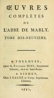 Oeuvres complètes by Gabriel Bonnot de Mably