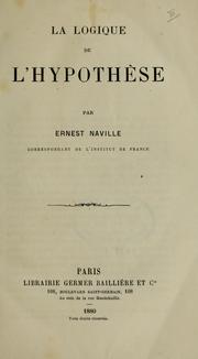 Cover of: La logique de l'hypothèse.