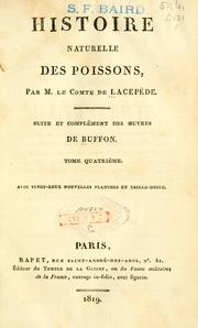 Cover of: Histoire naturelle des quadrupèdes-ovipares by Bernard Germain de Lacépède