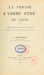 Cover of: La phrase à verbe "être" en latin