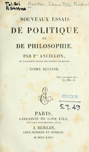 Cover of: Nouveaux essais de politique et de philosophie.