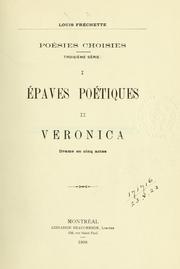 Cover of: Épaves poétiques.: Veronica; drame en cinq actes.