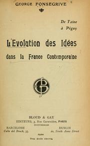 Cover of: evolution des idées.