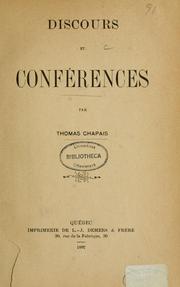 Cover of: Discours et conférences by Chapais, Thomas