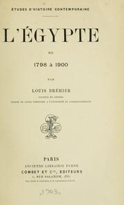 Cover of: L' Égypte de 1798 à 1900.