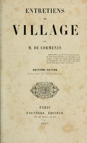 Cover of: Entretiens de village