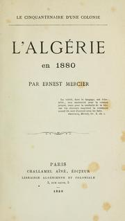 Cover of: L' Algérie en 1880. by Mercier, Ernest
