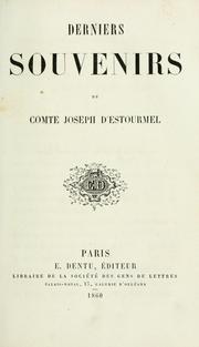 Cover of: Derniers souvenirs
