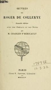 Cover of: Oeuvres.: Nouv. éd., avec une préf. et des notes par Charles d'Héricault.