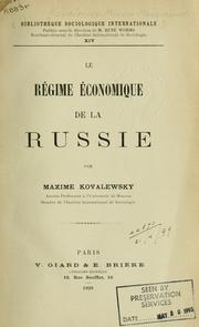 Cover of: Le régime économique de la Russie