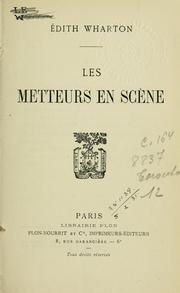 Cover of: Les metteurs en scene.