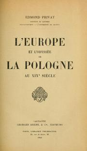 Cover of: L' Europe et l'oddyssée de la Pologne au 19è siècle.